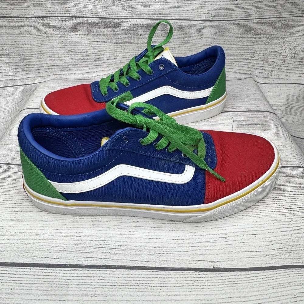 Vans Kids Old Skool Color Block Skate Sneakers Size 6Y Yacht Club Primary Colors